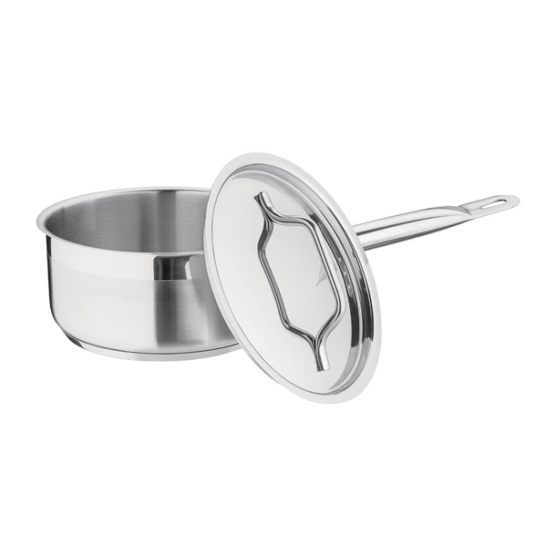 Nisbets Essentials Stainless Steel Saucepan With Lid 160mm