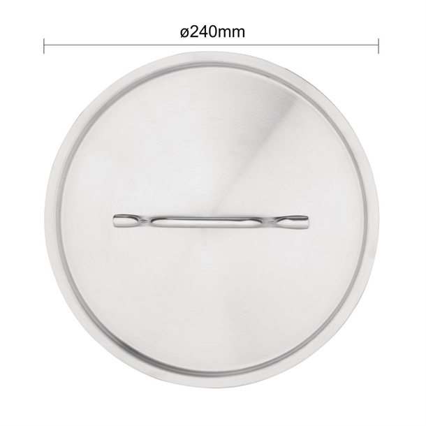 Vogue Stainless Steel Saucepan Lid 240mm Vogue Stainless Steel Saucepan Lid 240mm