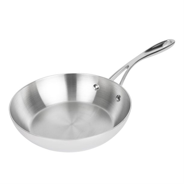 Vogue Stainless Steel & Aluminium Tri-Wall Frying Pan 200mm Vogue Stainless Steel & Aluminium Tri-Wall Frying Pan 200mm