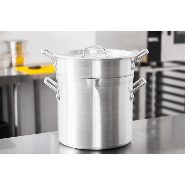 Vogue Aluminium Double Boiler Pan With Lid 280mm