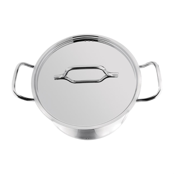 Nisbets Essentials Stainless Steel Stew Pot With Lid 240mm
