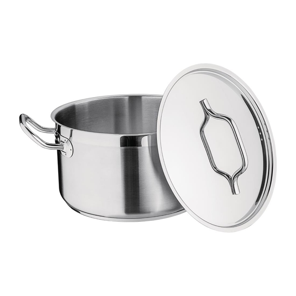 Nisbets Essentials Stainless Steel Stew Pot With Lid 240mm