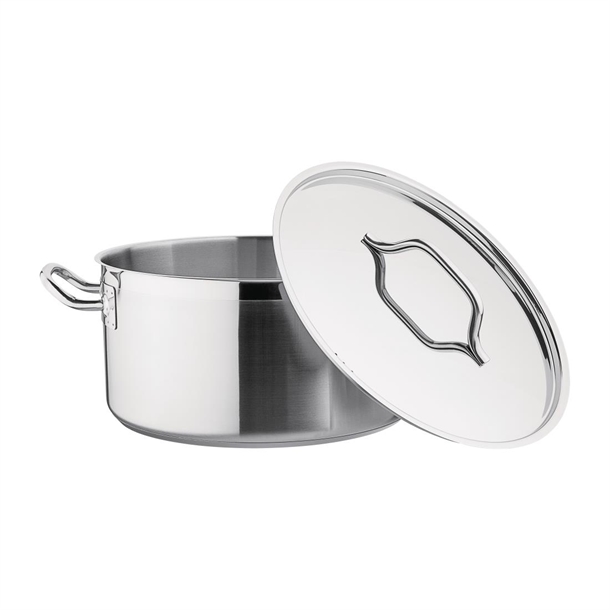 Nisbets Essentials Stainless Steel Stew Pot With Lid  320mm