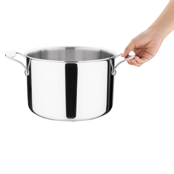 Vogue Stainless Steel & Aluminium Tri-Wall Stew Pan 240mm Vogue Stainless Steel & Aluminium Tri-Wall Stew Pan 240mm