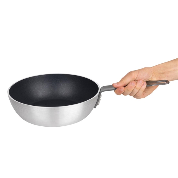 Vogue Aluminium Non-stick Teflon Platinum Plus Sauté Pan - 240mm