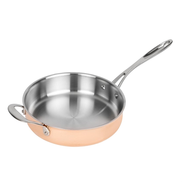 Vogue Copper Tri-Wall Sauté Pan 240mm