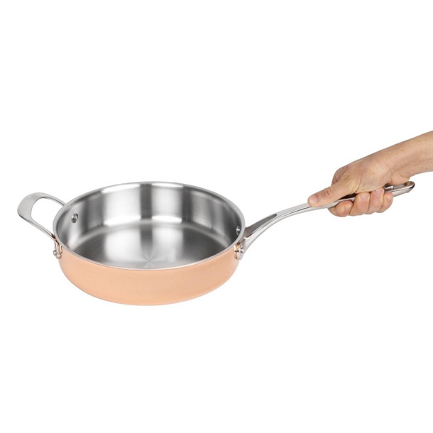 Vogue Copper Tri-Wall Sauté Pan 240mm