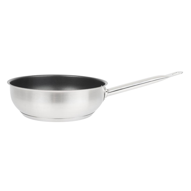 Vogue Stainless Steel Non-Stick Teflon Platinum Plus Sauté Pan 240mm