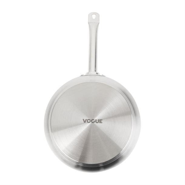 Vogue Stainless Steel Non-Stick Teflon Platinum Plus Sauté Pan 240mm
