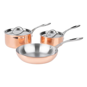 Vogue Cook Like A Pro 3-Piece Tri-Wall Copper Cookware Set