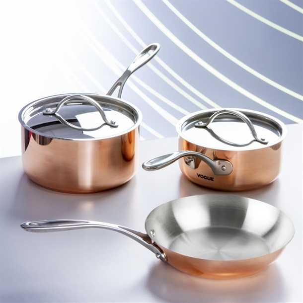 Vogue Cook Like A Pro 3-Piece Tri-Wall Copper Cookware Set Vogue Cook Like A Pro 3-Piece Tri-Wall Copper Cookware Set
