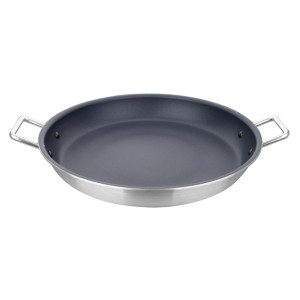 Vogue Aluminium Non-stick Teflon Platinum Plus Paella Pan 35cm