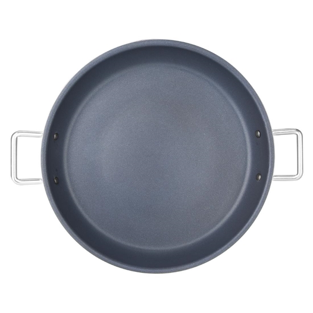 Vogue Aluminium Non-stick Teflon Platinum Plus Paella Pan 35cm