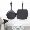 Vogue Square Cast Iron Ribbed Skillet Pan 241mm