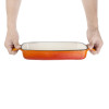 Vogue Orange Rectangular Cast Iron Dish 1.8Ltr Vogue Orange Rectangular Cast Iron Dish 1.8Ltr