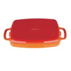 Vogue Orange Rectangular Cast Iron Dish 1.8Ltr Vogue Orange Rectangular Cast Iron Dish 1.8Ltr