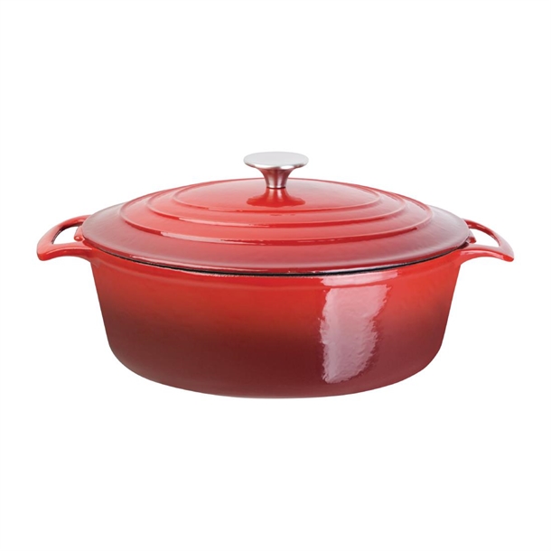 Vogue Red Oval Casserole Dish 6Ltr Vogue Red Oval Casserole Dish 6Ltr