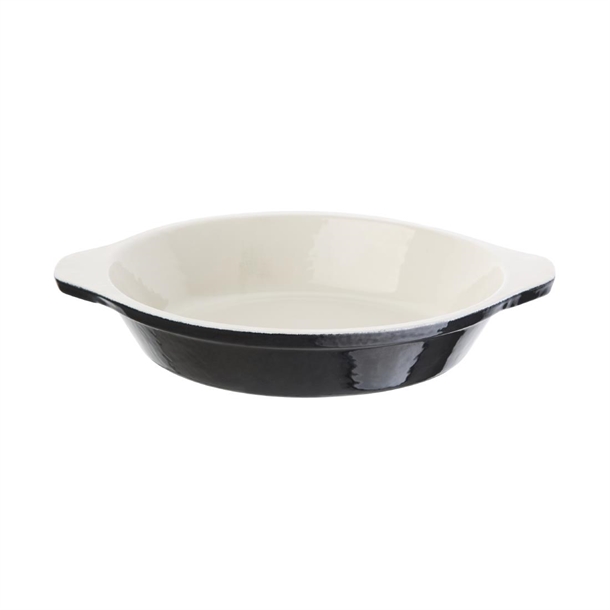 Vogue Black Round Cast Iron Gratin Dish 400ml Vogue Black Round Cast Iron Gratin Dish 400ml