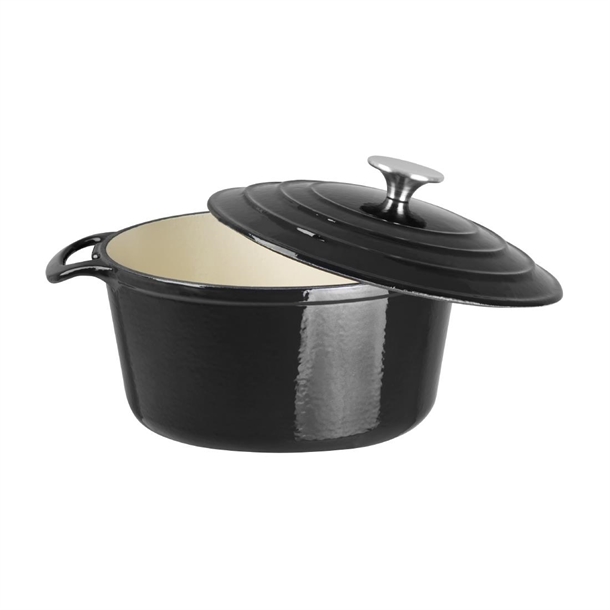 Vogue Black Round Casserole Dish 4Ltr Vogue Black Round Casserole Dish 4Ltr
