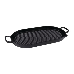 Chasseur Oval Stove Top Grill Cast Iron Black Onyx - 42x20cm