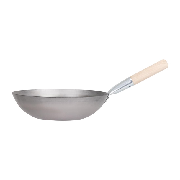 Vogue Mild Steel Wok Flat Base 330mm