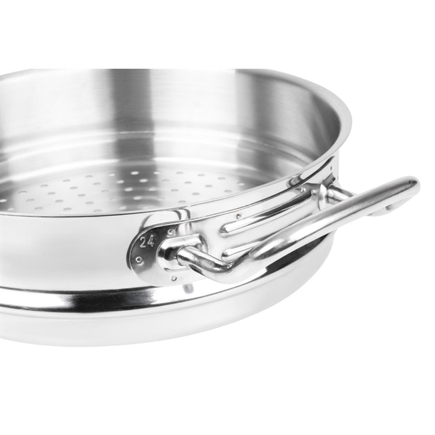 Vogue Stainless Steel & Aluminium Tri-Wall Steamer 240mm Vogue Stainless Steel & Aluminium Tri-Wall Steamer 240mm