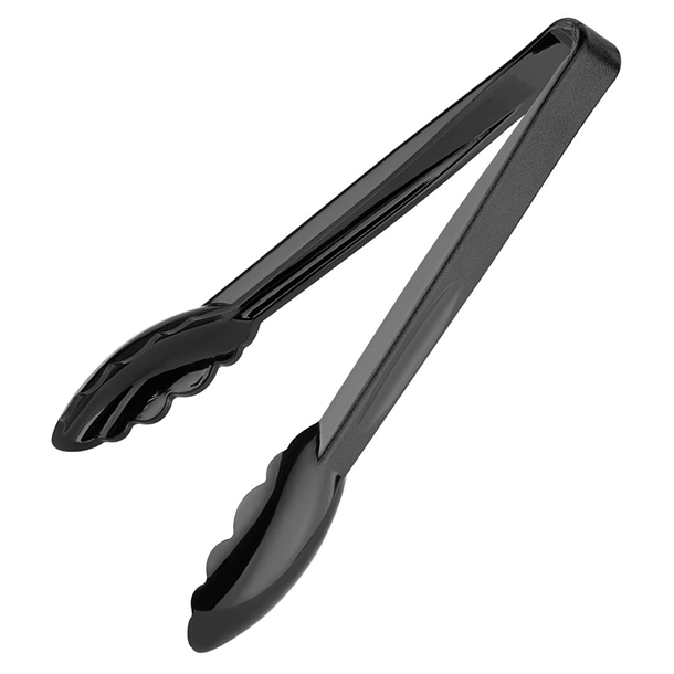 Nisbets Essentials 119mm Polycarbonate Tongs Black (6 Pack)