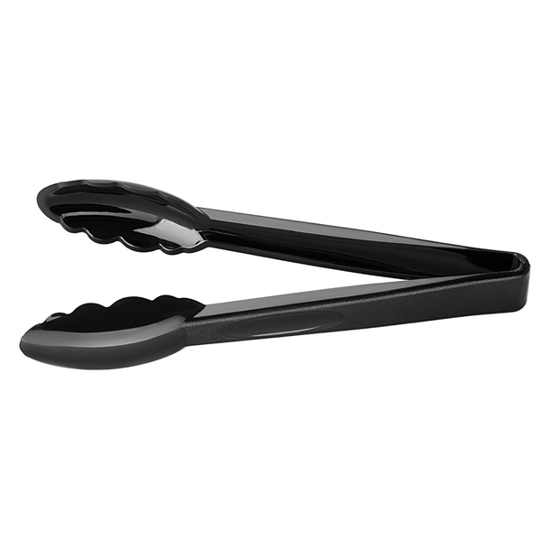 Nisbets Essentials 119mm Polycarbonate Tongs Black (6 Pack)