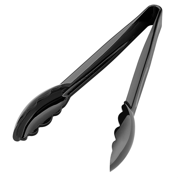 Nisbets Essentials 119mm Polycarbonate Tongs Black (6 Pack)