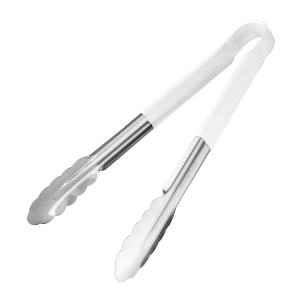 Hygiplas Colour Coded Serving Tong White 300mm Hygiplas Colour Coded Serving Tong White 300mm