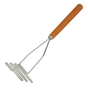 Trenton Potato Masher Chrome Plated Wire With Wooden Handle 610mm