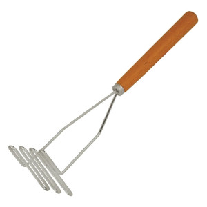 Trenton Potato Masher Chrome Plated Wire With Wooden Handle 430mm