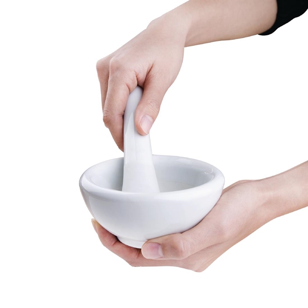 Vogue Porcelain Pestle and Mortar 115mm Vogue Porcelain Pestle and Mortar 115mm
