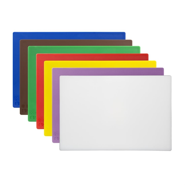 Hygiplas Low Density Chopping Boards 450x300x10mm (7 Pack)