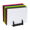 Hygiplas Low Density Set of 6 Chopping Boards with Rack - 450x300x10mm Hygiplas Low Density Set of 6 Chopping Boards with Rack - 450x300x10mm