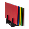 Hygiplas Low Density Set of 6 Chopping Boards with Rack - 450x300x10mm Hygiplas Low Density Set of 6 Chopping Boards with Rack - 450x300x10mm