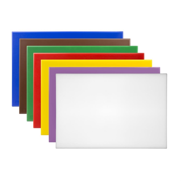 Hygiplas High Density Antibacterial Chopping Boards 450x300x10mm (7 Pack) Hygiplas High Density Antibacterial Chopping Boards 450x300x10mm (7 Pack)