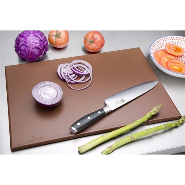 Hygiplas High Density Chopping Board Brown - 450x300x12mm Hygiplas High Density Chopping Board Brown - 450x300x12mm