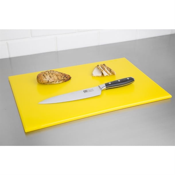 Hygiplas High Density Chopping Board Yellow - 450x300x12mm Hygiplas High Density Chopping Board Yellow - 450x300x12mm