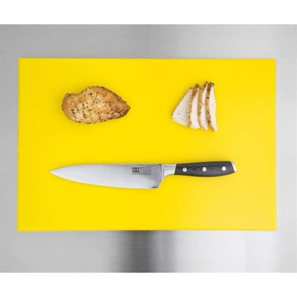 Hygiplas High Density Chopping Board Yellow - 450x300x12mm Hygiplas High Density Chopping Board Yellow - 450x300x12mm