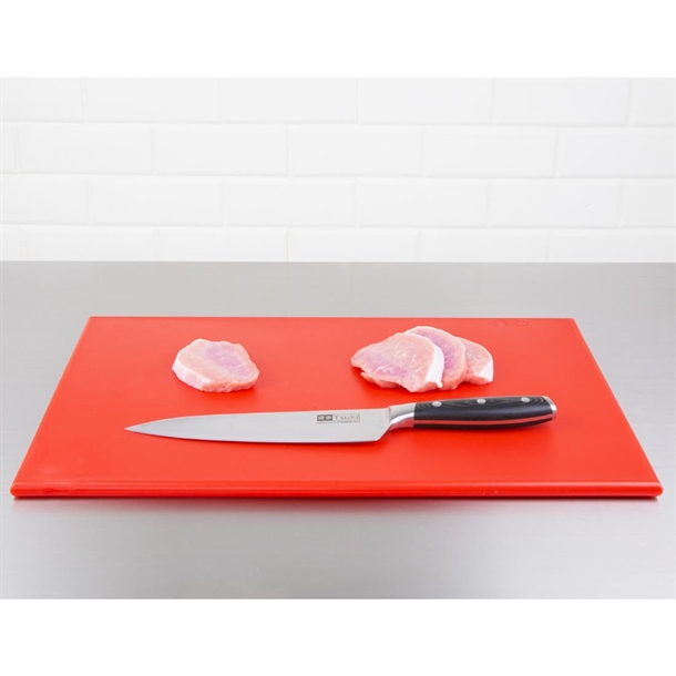 Hygiplas Antibacterial High Density Chopping Board Red - 455x305x12mm Hygiplas Antibacterial High Density Chopping Board Red - 455x305x12mm