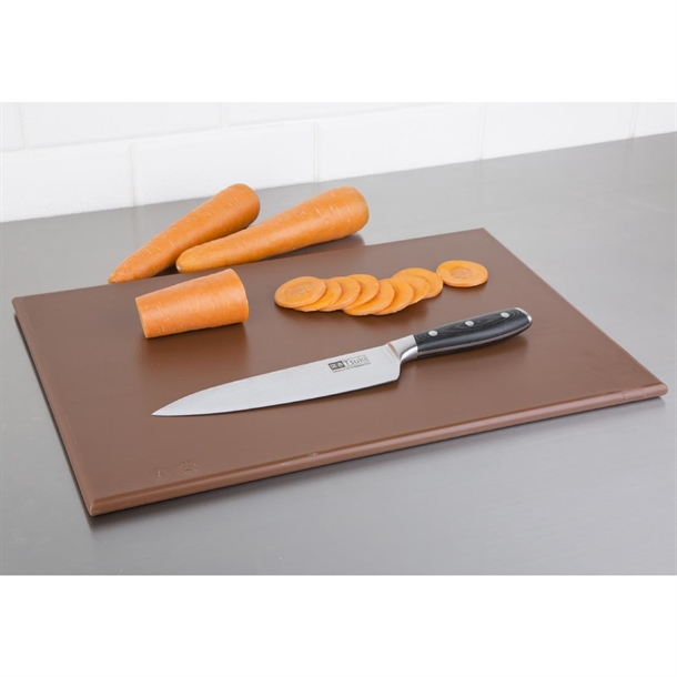 Hygiplas Antibacterial High Density Chopping Board Brown - 455x305x12mm Hygiplas Antibacterial High Density Chopping Board Brown - 455x305x12mm