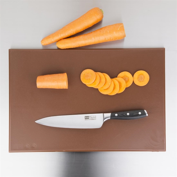 Hygiplas Antibacterial High Density Chopping Board Brown - 455x305x12mm Hygiplas Antibacterial High Density Chopping Board Brown - 455x305x12mm
