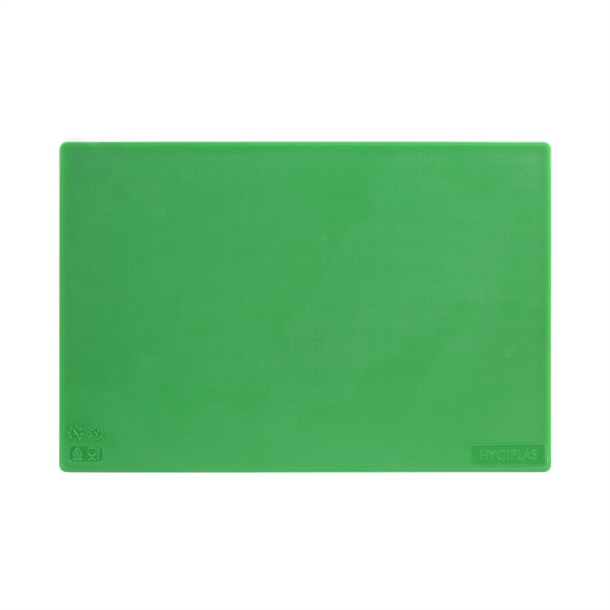 Hygiplas Antibacterial Low Density Chopping Board Green - 450x300x10mm