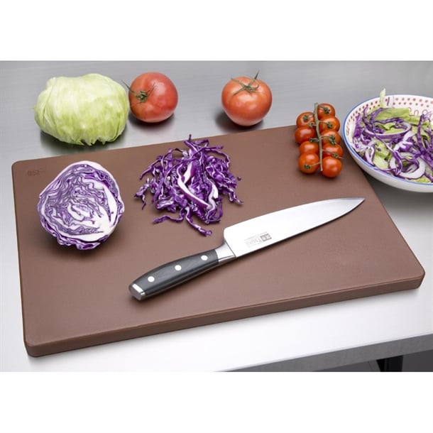 Hygiplas Extra Thick Low Density Chopping Board Brown - 450x300x20mm Hygiplas Extra Thick Low Density Chopping Board Brown - 450x300x20mm