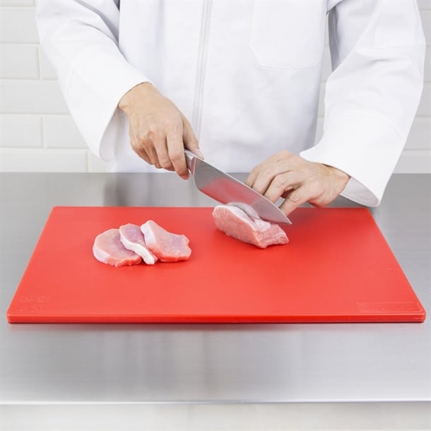 Hygiplas Antibacterial Low Density Chopping Board Red - 450x300x10mm