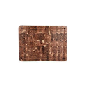 Chef Inox Serve Butchers Block With Handle Acacia - 510x380x40mm