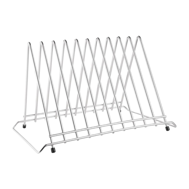 Hygiplas Stainless Steel Heavy Duty Chopping Board Rack - 10 Slots