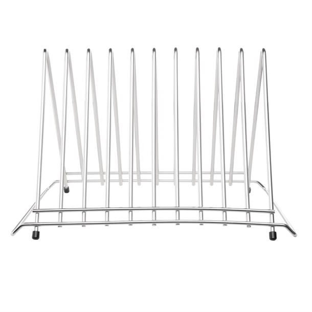 Hygiplas Stainless Steel Heavy Duty Chopping Board Rack - 10 Slots