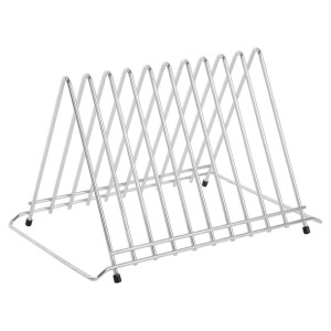 Hygiplas Stainless Steel Heavy Duty Chopping Board Rack - 10 Slots
